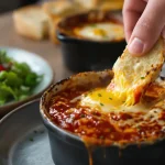 C’est le plat que je fais quand je n’ai envie de rien préparer : œufs cocotte à la tomate et au fromage