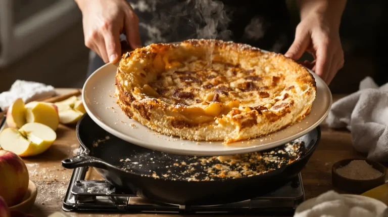 Je prépare ce gâteau aux pommes à la poêle : ultra simple, rapide, sans four, vraiment réconfortant