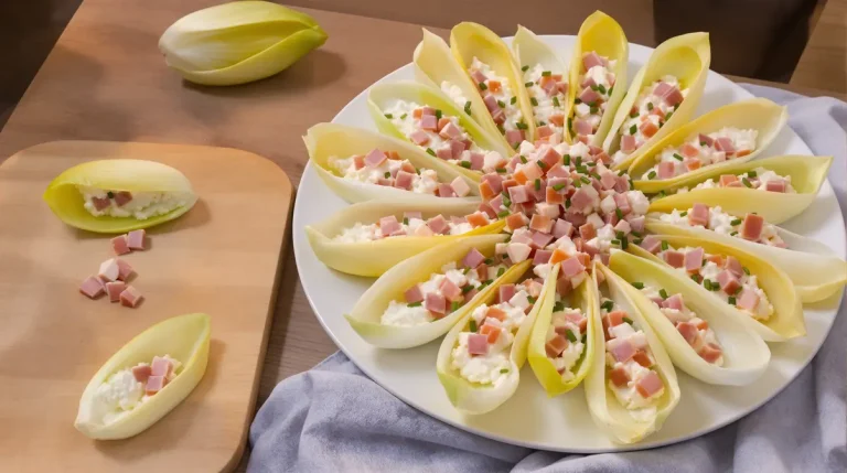 Petites barquettes d’endive au jambon : l’apéritif ultra express prêt en quelques minutes